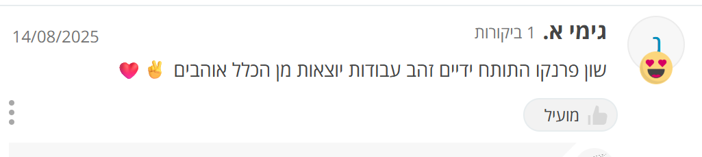 ביקורת לקוח על שון פרנקו