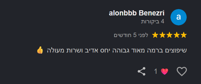 ביקורת לקוח על שון פרנקו